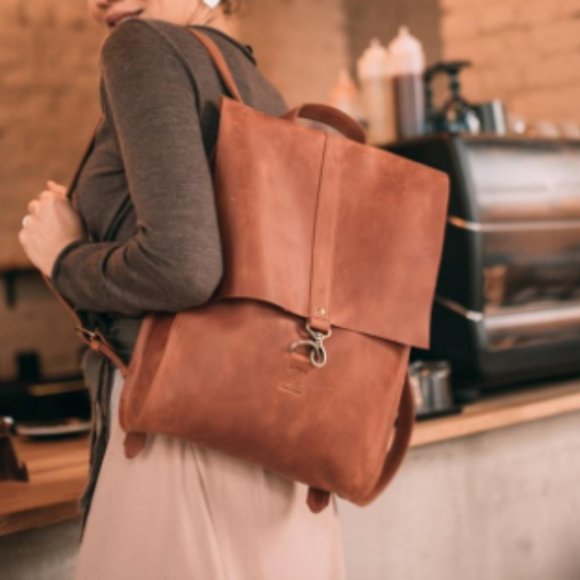 Personalized size L ladies backpack.